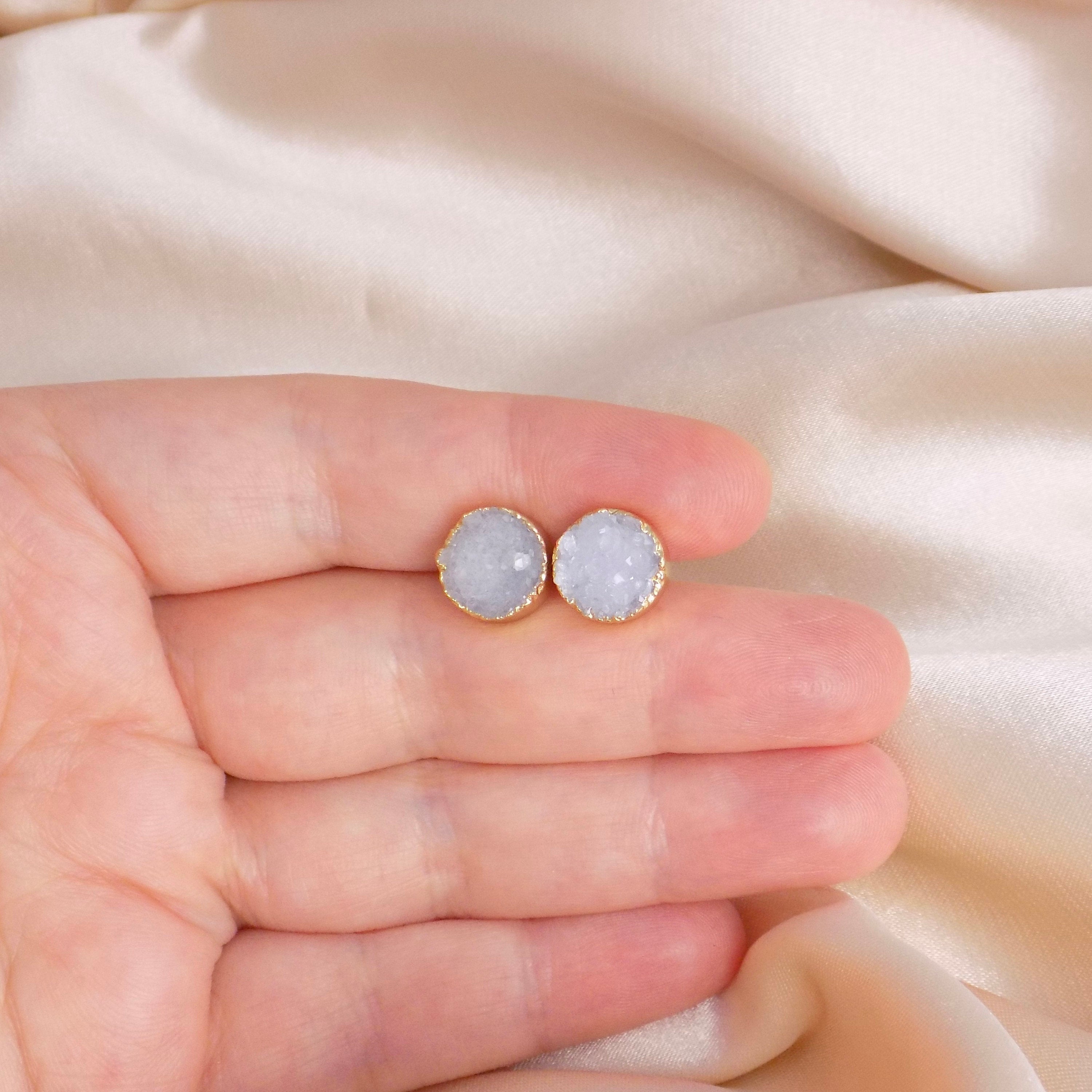 Druzy studs on sale